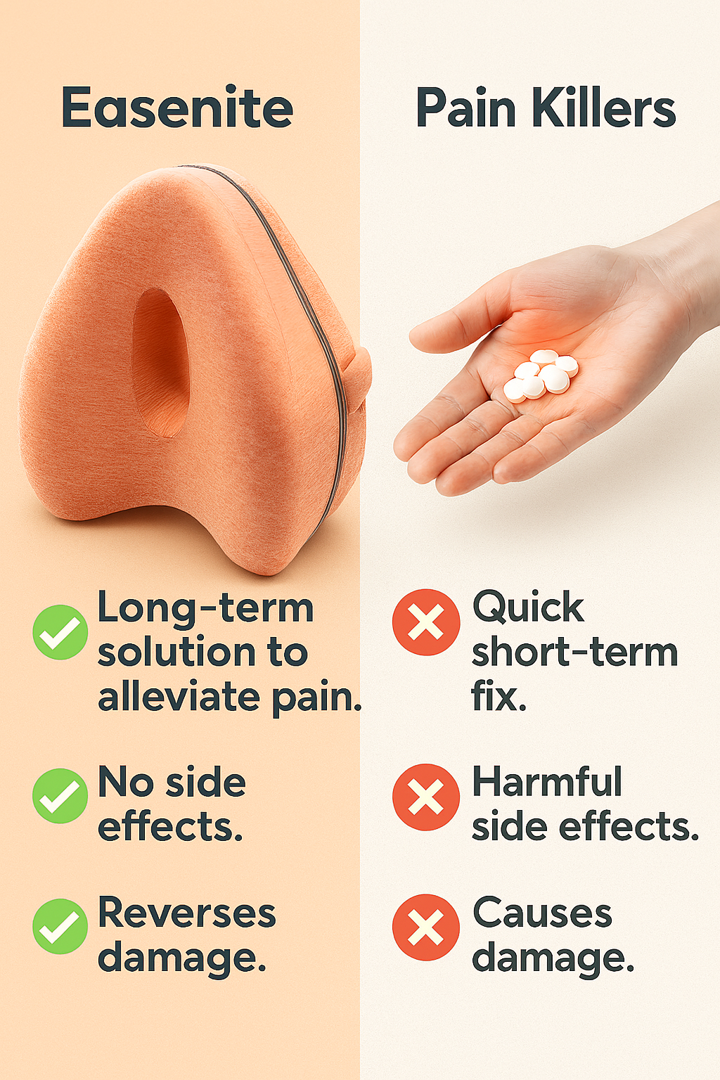 EaseNight™️ Hip Alignment Pillow, Pain Relief, and Stop Sciatica Nerve Damage